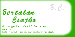 bertalan csajko business card